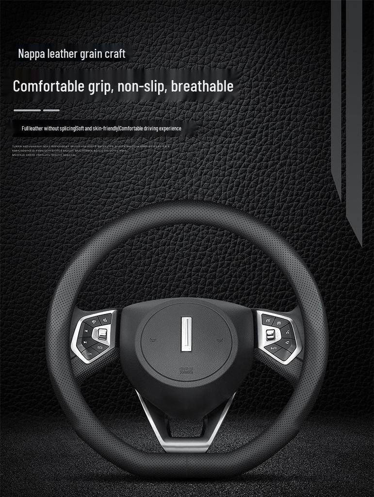 Genuine Leather Steering Wheel Cover for Great Wall WEY Tank 300 VV5/VV6/VV7/P8