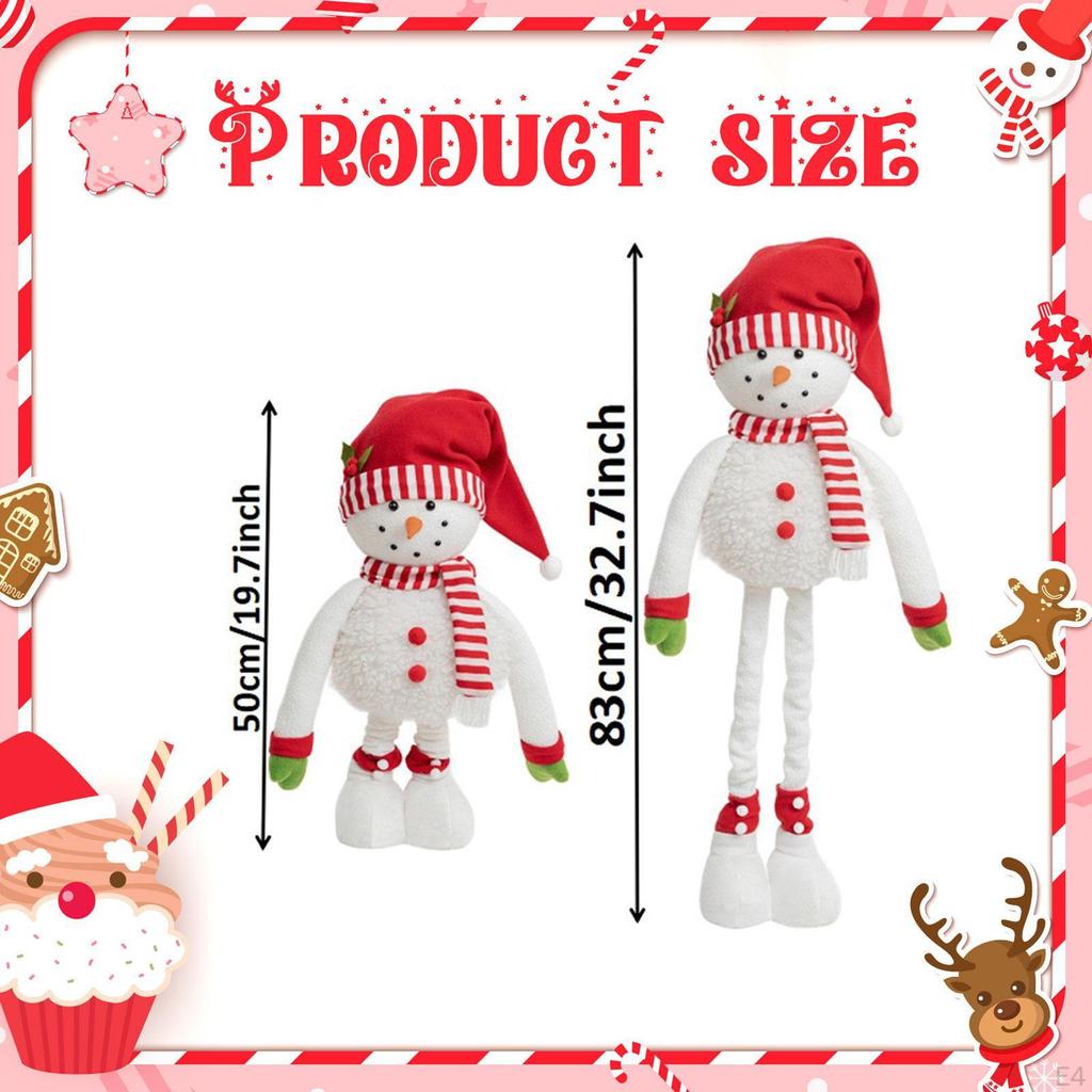 Telescopic Christmas Snowman Figurine Decoration Decor Retractable Standing Doll for