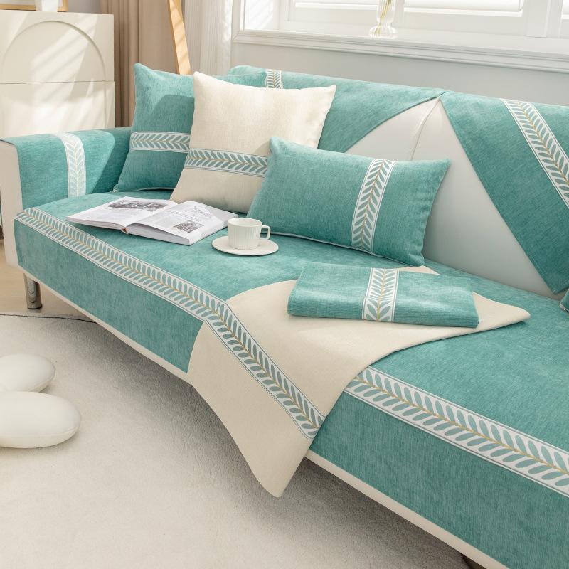 Sofa Kissen Chenier Universal für alle Jahreszeiten, Einfacher und moderner rutschfester Sofaüberwurf All-Inclusive Universalüberzug Stoffhandtuch Sitzkissen