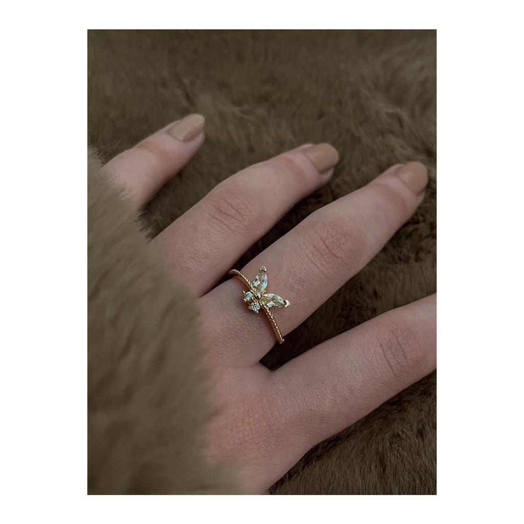 Stone Butterfly Ring