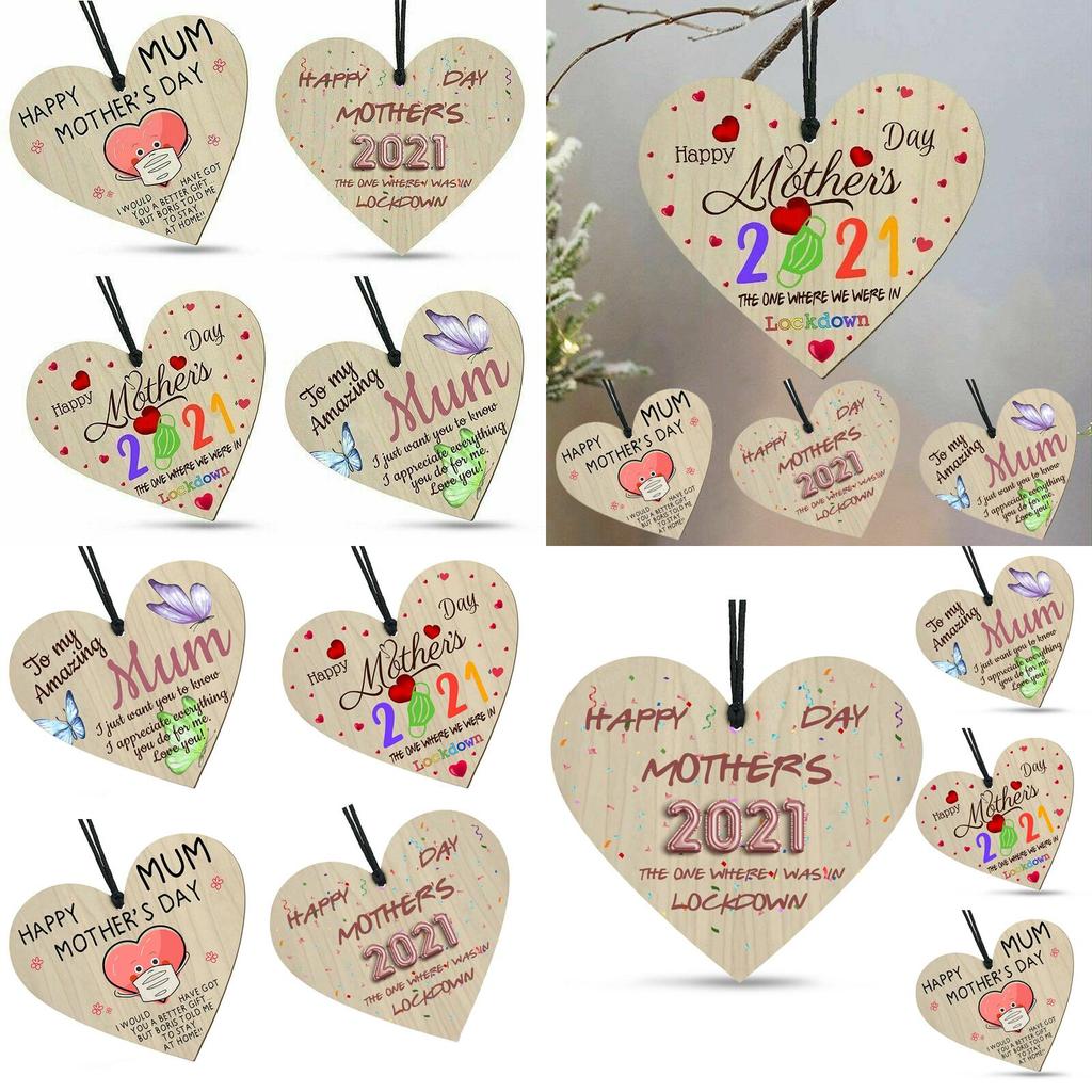 Beautiful Wooden Heart Plaque With Black Rope Mothers Day Gift For Lockdown 2021