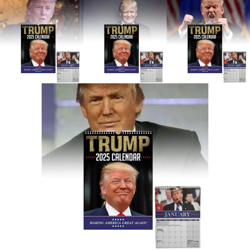 Unique Trumpinator Wall Calendar 2025 A4 Size Fun And Creative Design For Festive Gift Giving