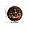 Wood Round Buddha Statue Themed Sign, Decor Sign, Cafe, Apartment, Restaurant, Living Room, Wall Decoration for Church Front Door Wall Hanging Decor
