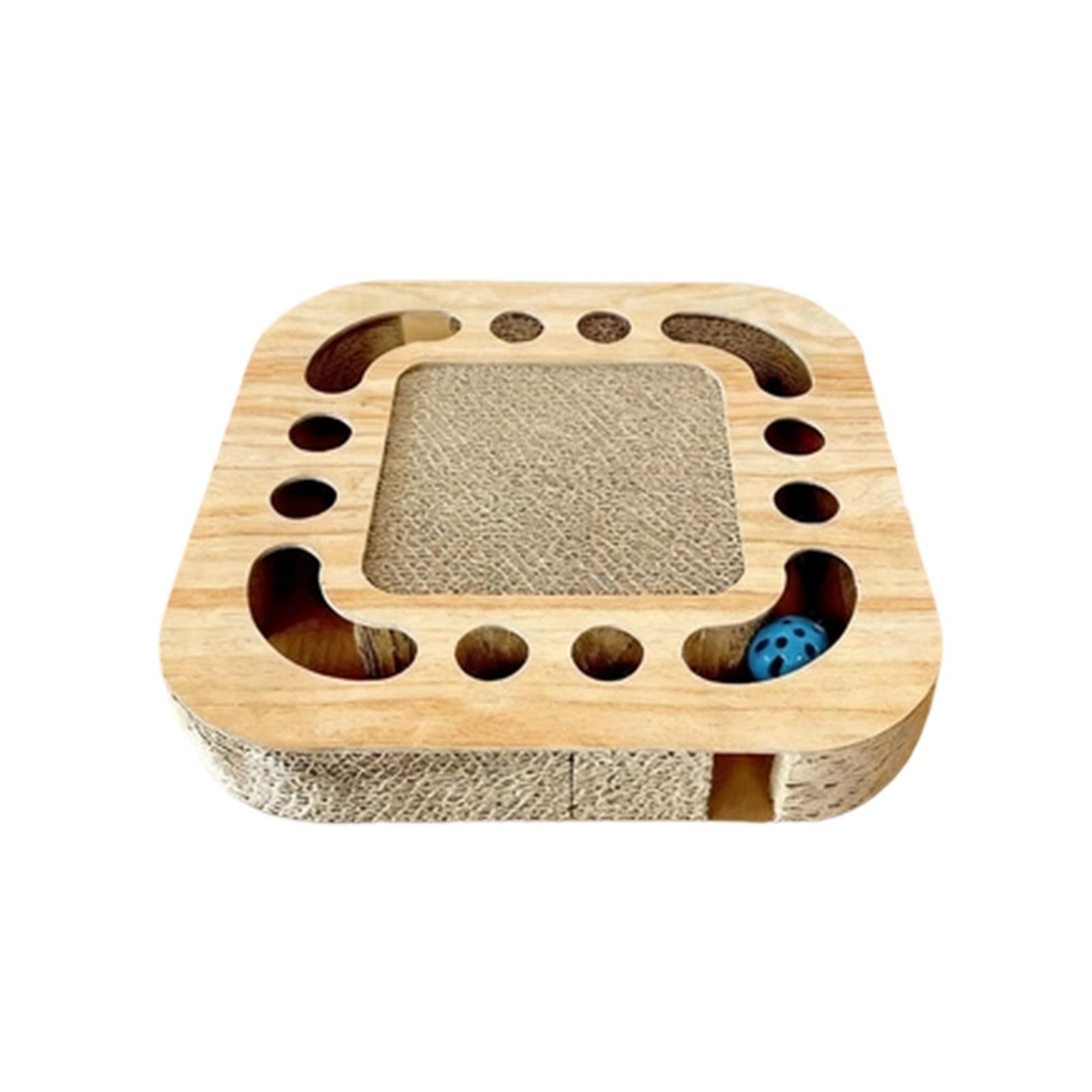 Corrugated Paper Cat Scratching Board Digging Ball Toys Interactive Cat Scratch Board With Ball Track Entertainment Pet Toy One Size