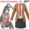 Premium Seishun Buta Yarou Wa Bunny Girl Sakurajima Mai Cosplay Costume Full Set Outfit For Captivating Parties And Events
