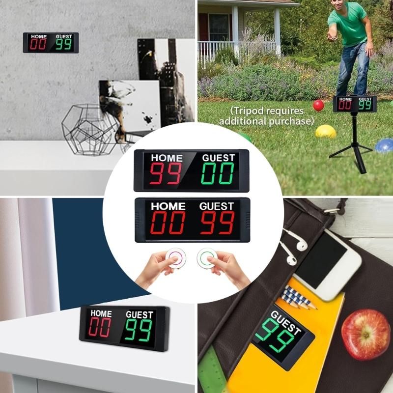 Multi-Sport Digital Scoreboard Adjustable Brightness Countdown Time Display Electronic Scoreboard Score Keepers