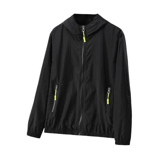 Sun Protection Jacket Waterproof Quick Dry Windbreaker Hooded Fishing Hunting Clothes Lightweight Full Zipper Side Pockets Spring Autumn Jacket for