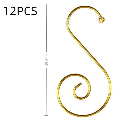 12/20Pcs/Set Party Supplies Christmas Decoration Hanger Hooks Xmas Tree Hook S Shaped Metal Hook