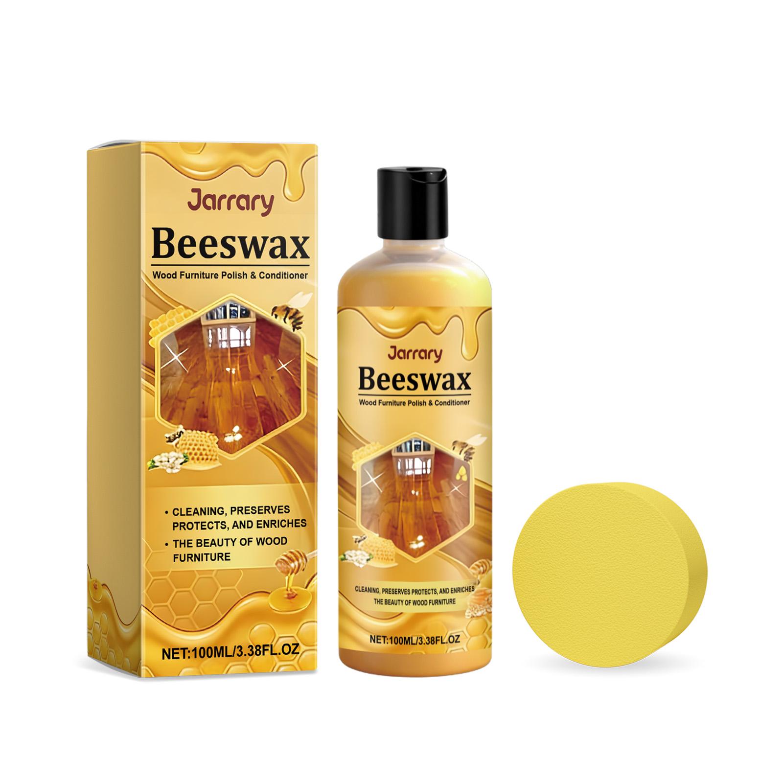 Jarrary Beeswax Wood Furniture Polish & Conditioner, Gentle Cleaning for Dust and Dirt, Restores Natural Shine for Wood Surfaces 1 Set