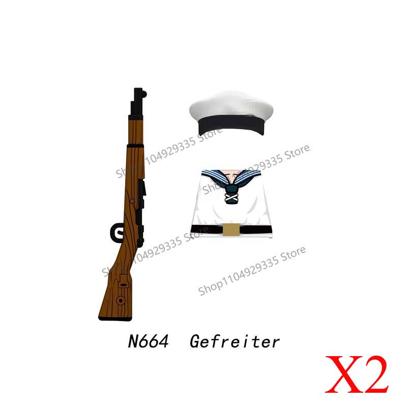 Militär WW2 Soldaten Bausteine Deutscher Marine Sergeant U-Boot Artillerie Modell Steine Mini Actionfiguren Spielzeug Kinder Geschenke