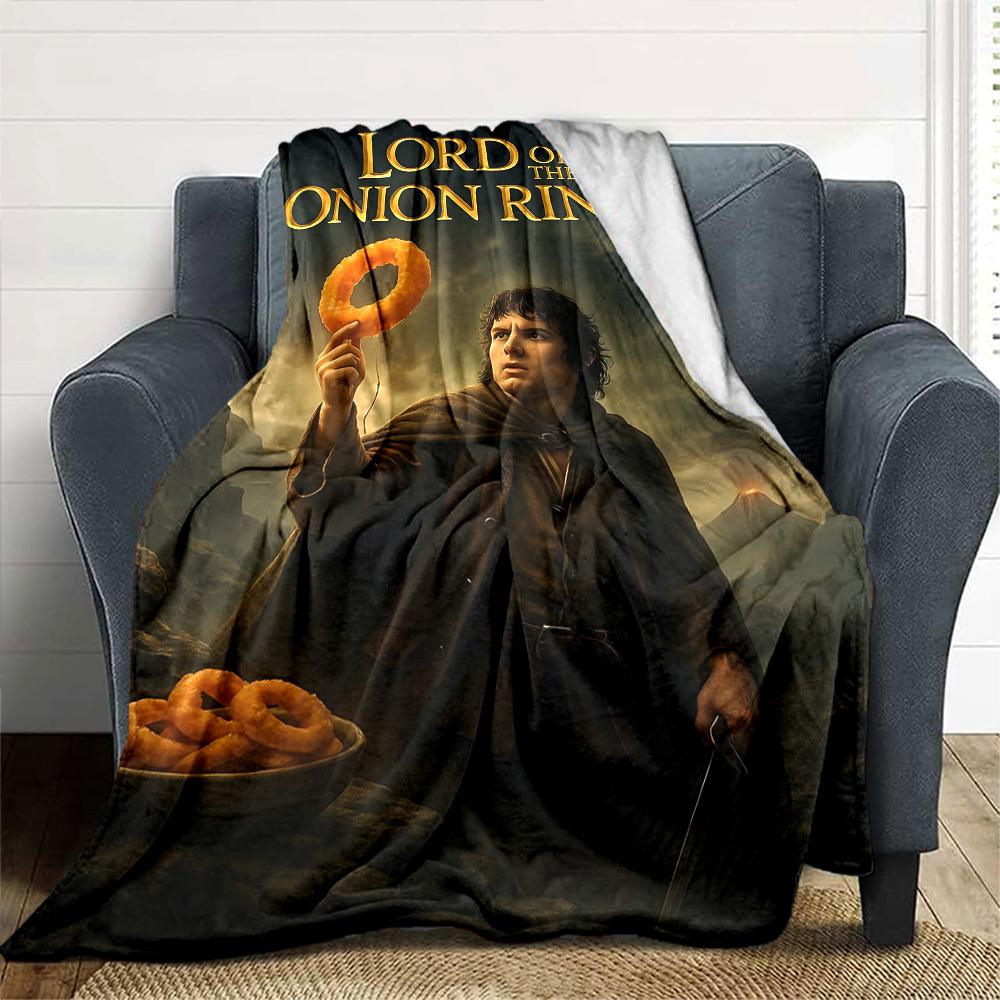 1pc onion rings lord of the rings Flannel Blanket Soft Warm Throw for Home, Office, Travel, All-Season Cozy Bedding GiftL1294