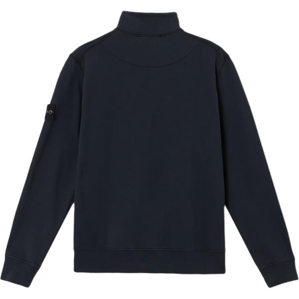 STONE ISLAND Ss25 Solid Color Stand Collar Half Zip Long Sleeve Sweatshirt Men Sweatshirt Navy-Blue K1S1561006-19S0051-V0020