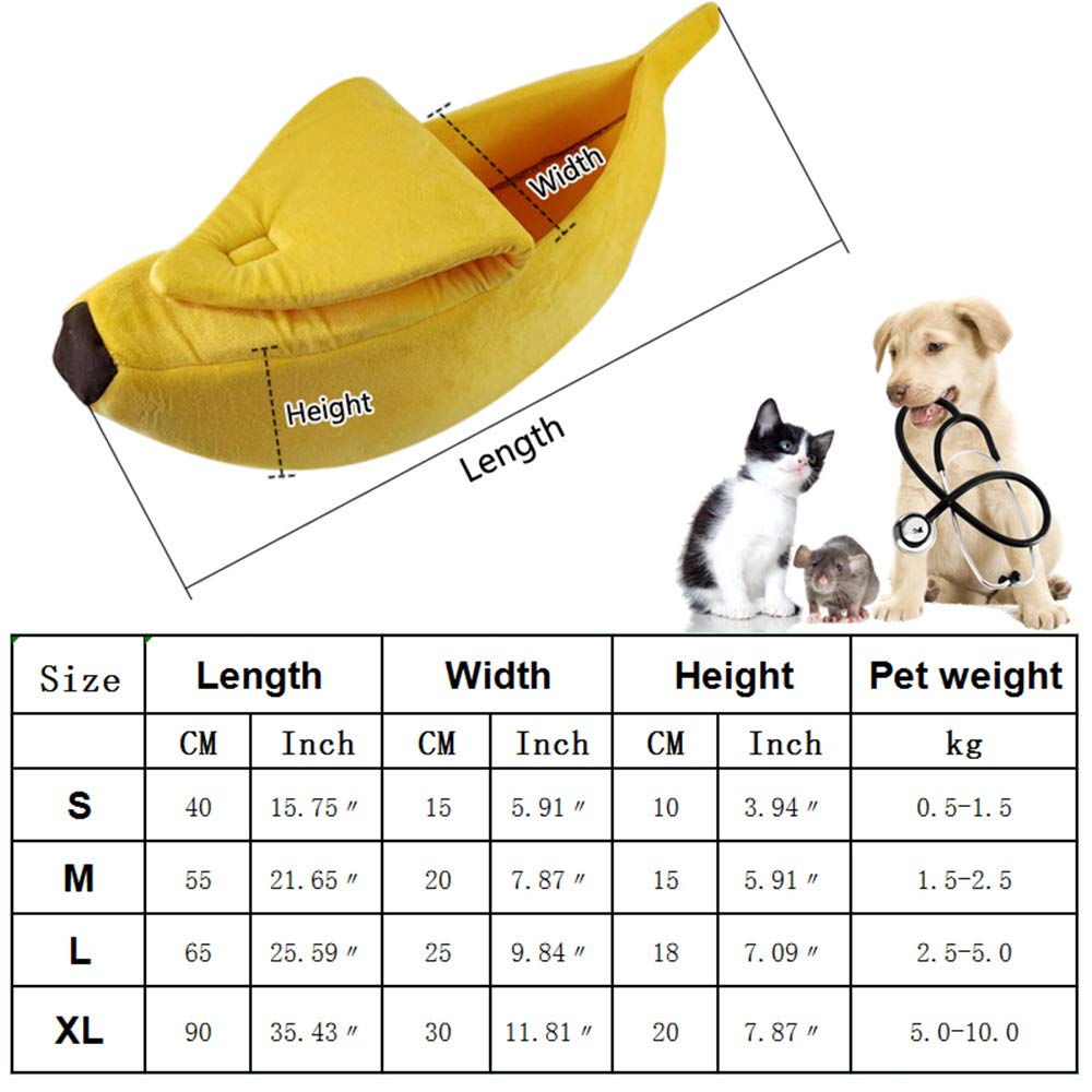 Cat Bed Banana Pet House Cave Cute Cozy Sleeping Bed for Cats Small Animals Durable Puppy Kennel Kitten Basket Cat Accessories