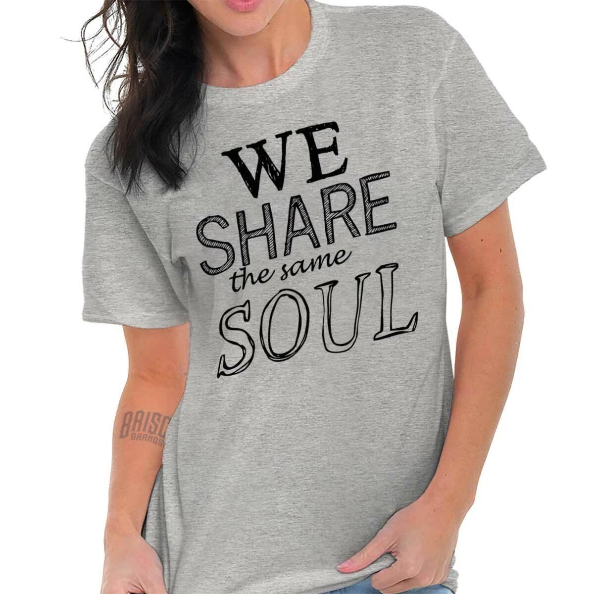 We Share The Same Soul Friendship Romantic Womens Short Sleeve Crewneck Tee XXL