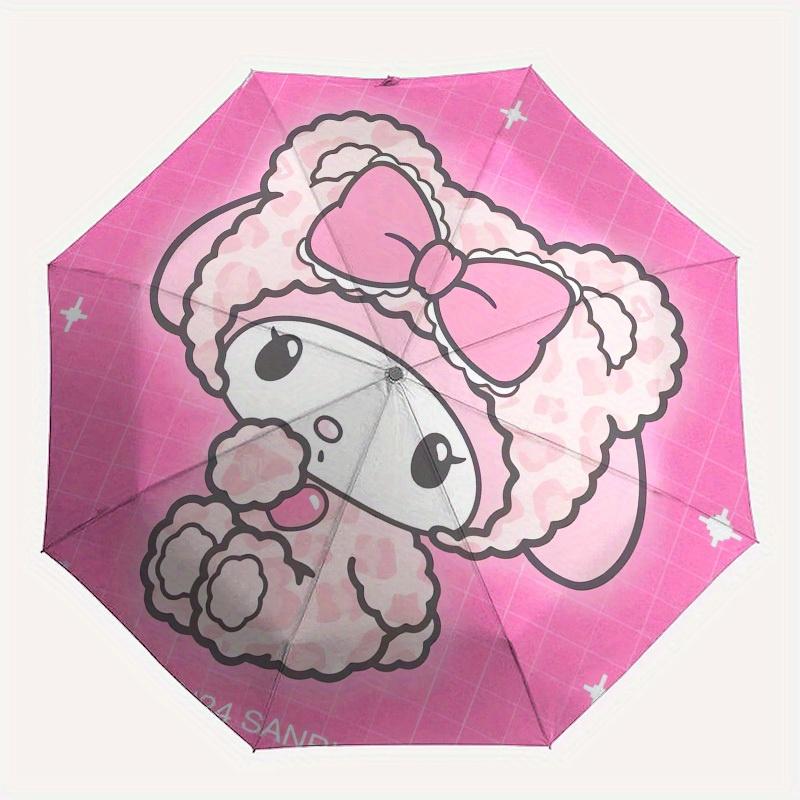 1pc My Melody Pink Background Umbrella with Plastic Handle,Suitable for All Seasons Home Travel Outdoor UmbrellaSanlio078