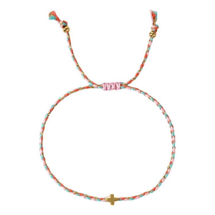 Bohemian Inspire Cotton Rope Crosses Bracelet Adjustable Designs Jewelry Accessory for Trendy Adults Everyday Wear