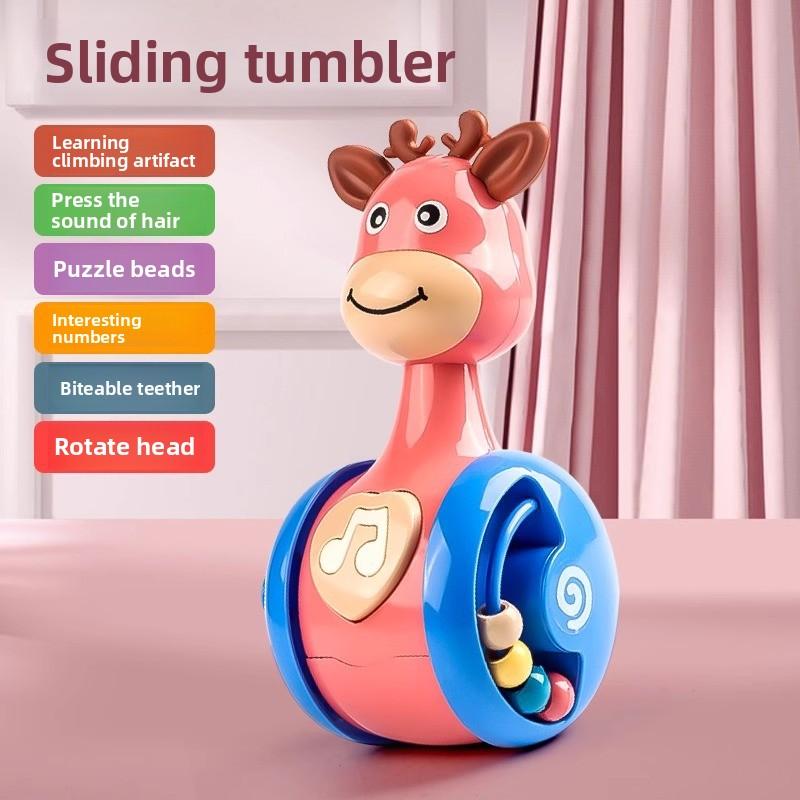 

Игрушки для малышей Roly Poly от 6 до 12 месяцев, игрушки-качели для мальчиков и девочек - идеально подходят для обучения лазанию и раннего развития! Fawn розовый