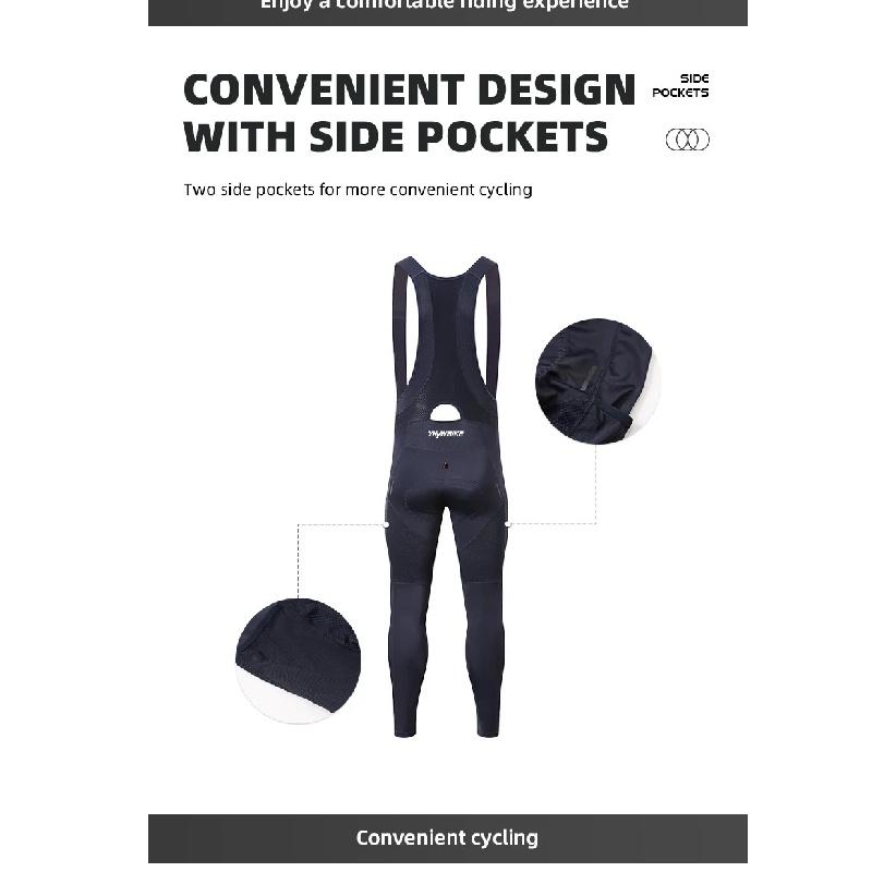 YKYWBIKE Men's Cycling Bib Long Pants Spring Autumn Long Cycling Pants Bib Road Bike Pants Bib Tights Cycling Bib Pants