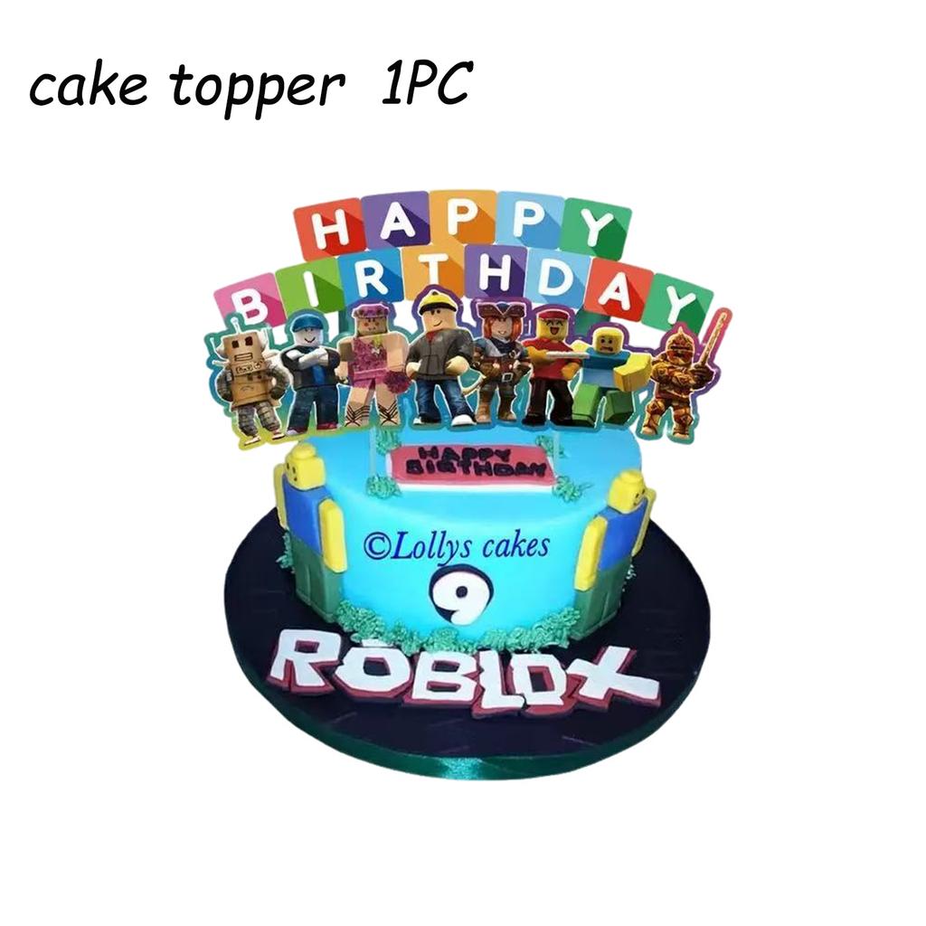 Roblox Birthday Party Sets Baby Shower Kids Decorations Supplies Gifts Cake Topper Cupcake for Entertaining Play Safe Kid Friendly Fun