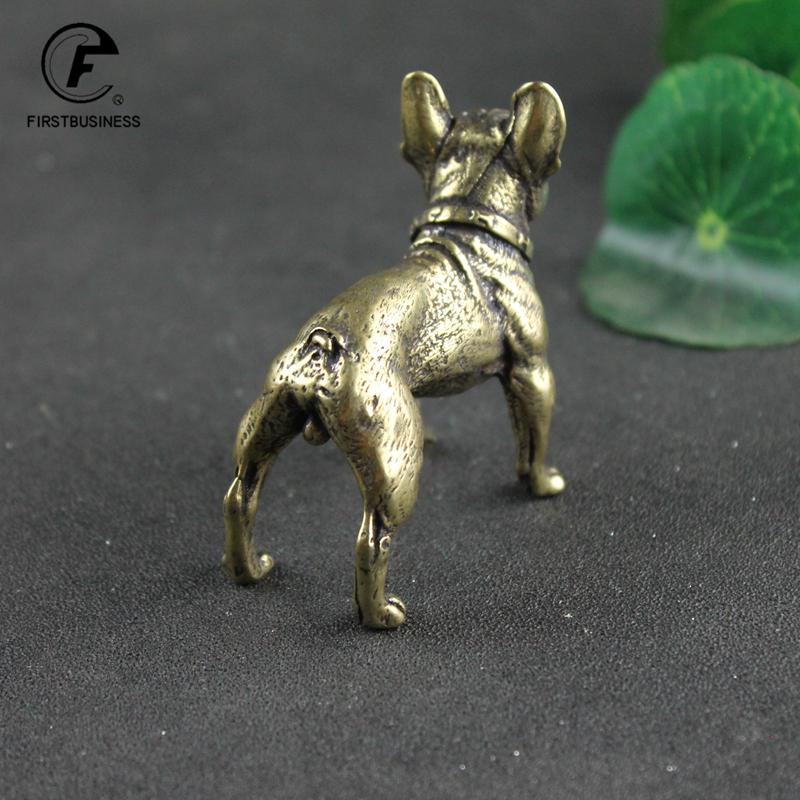 Copper Desk Ornaments Bulldog Miniatures Figurines Handmade Retro Brass Animal Pet Dog Statue Home Decorations Accessories Craft