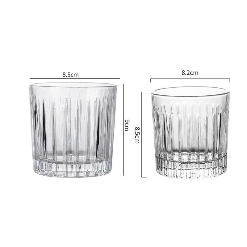 Cocktail Glass Coffee Cup Latte Mocha Mugs Cafe Exquisite Glassware Whiskey Glass Creative Drinkware Nordic Striped Glass Cup