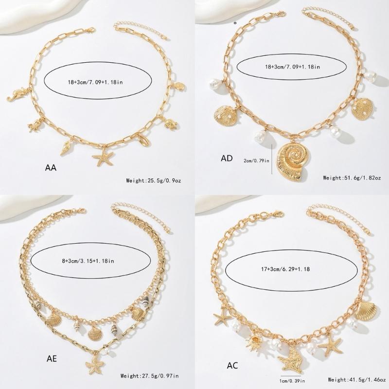 Böhmische Urlaubs-Halskette 5 Stiloptionen Raffinierte Zinklegierungs-Kette Strandparty-Schmuck Schlüsselbein-Halskette