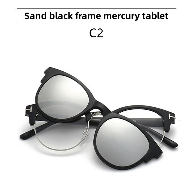 Sun Glasses Glasses Clip-on Magnetic Attachable UV Protection Fashionable Colorful Sunglasses Ladies Myopia Eyeglasses Spectacle Frame Frame