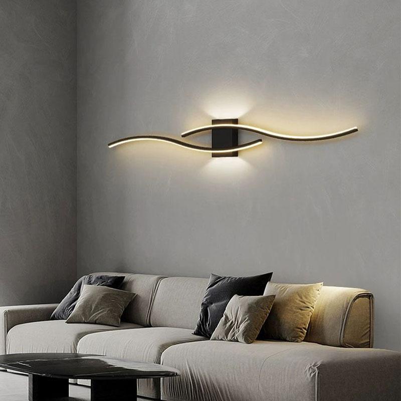 Minimalist Bedroom LED Wall Lamps Decor for Sofa Background Interior Wall Lights Wall Sconce for Corridor Aisle Black White Gold