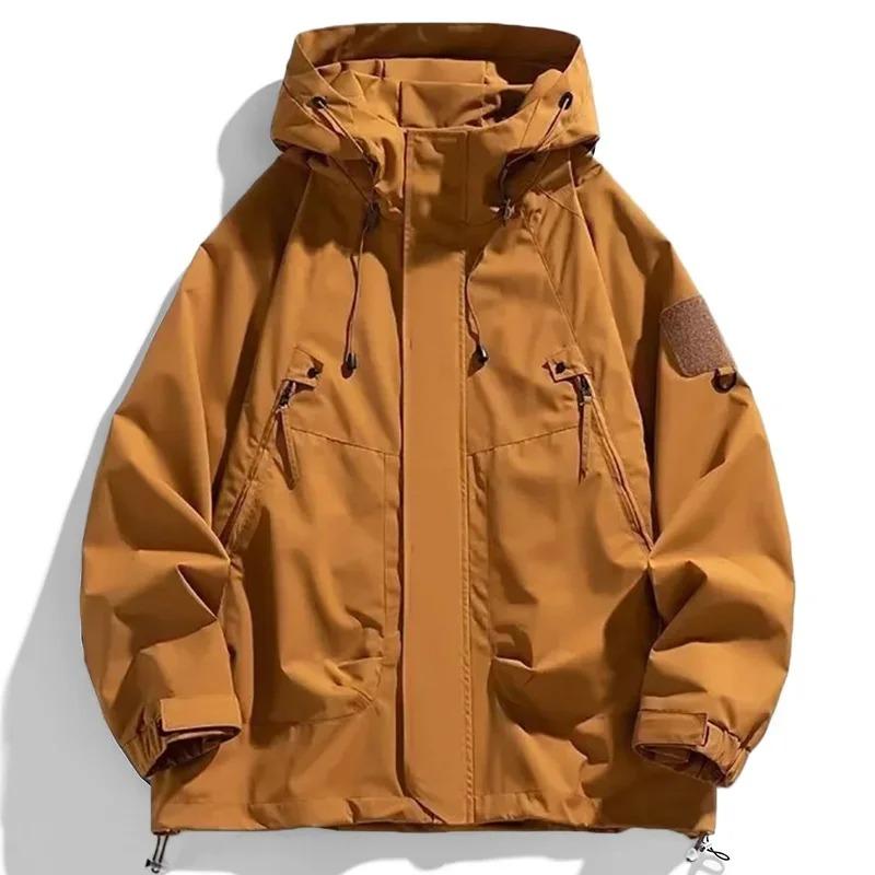 Spring Autumn Men's Jacket Casual Hooded Windproof Outwear Camping Hiking Climbing Outdoor Jackets Male Trendy Streetwear