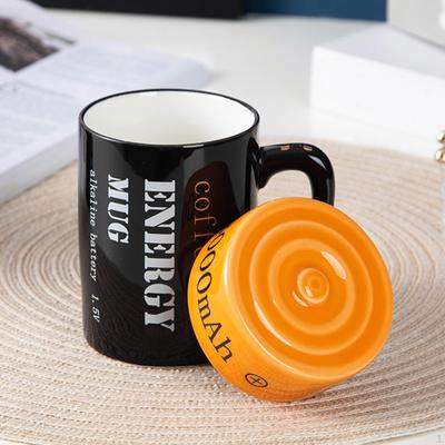 Creative Ceramic Coffee Mug 350ml Shape with Lid Tae Cup for Gifts Coffee, Beer, Tea or