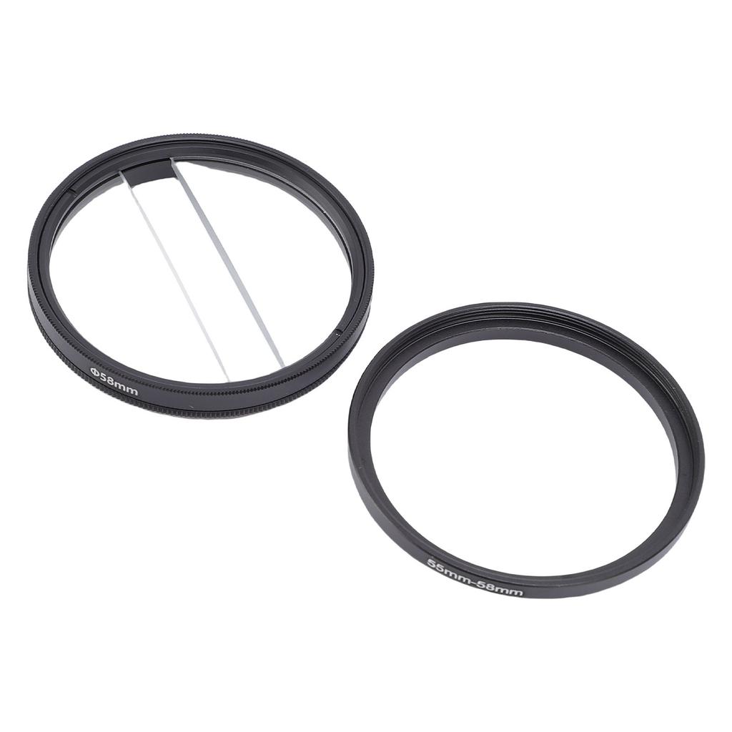 58MM Double Half Moon Special Blur Effects Filter Double Glass Camera Center Split Diopter Lens