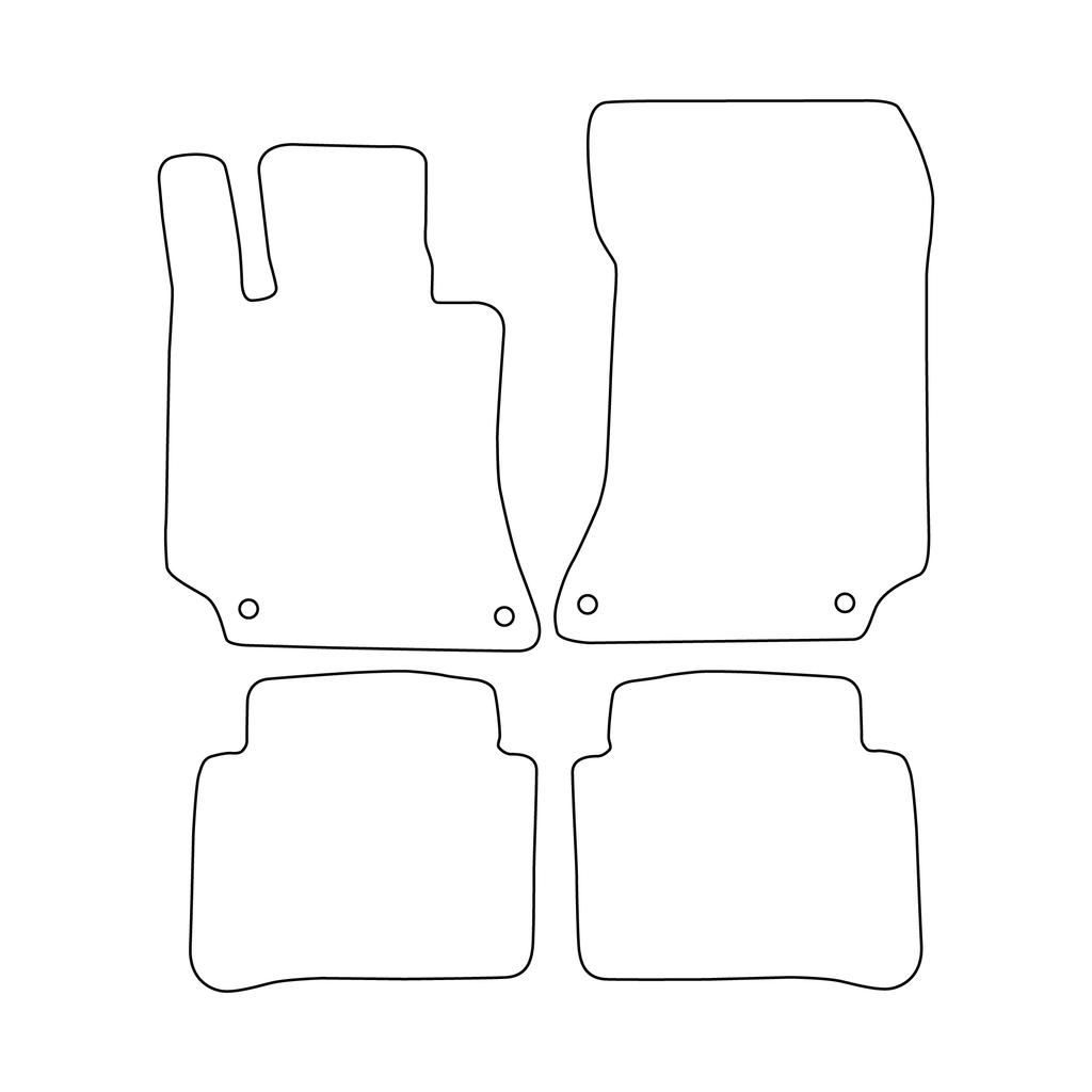 [BLM]ME022 Red - Set of Velour Floor Mats To Fit Mercedes CLS-klass C218 X218 2010-2018 - Red Trim