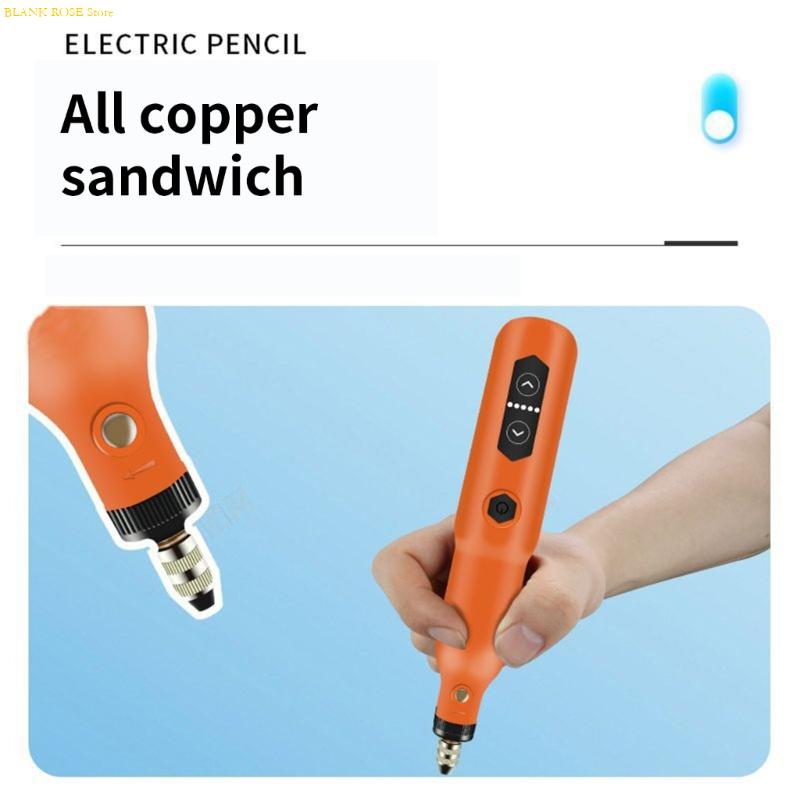 K1AE 3.7V Rechargeable Multifunction Rotary Tool Set 18000rpm Five Speed Adjustable Grinder for Polishing and Engraving