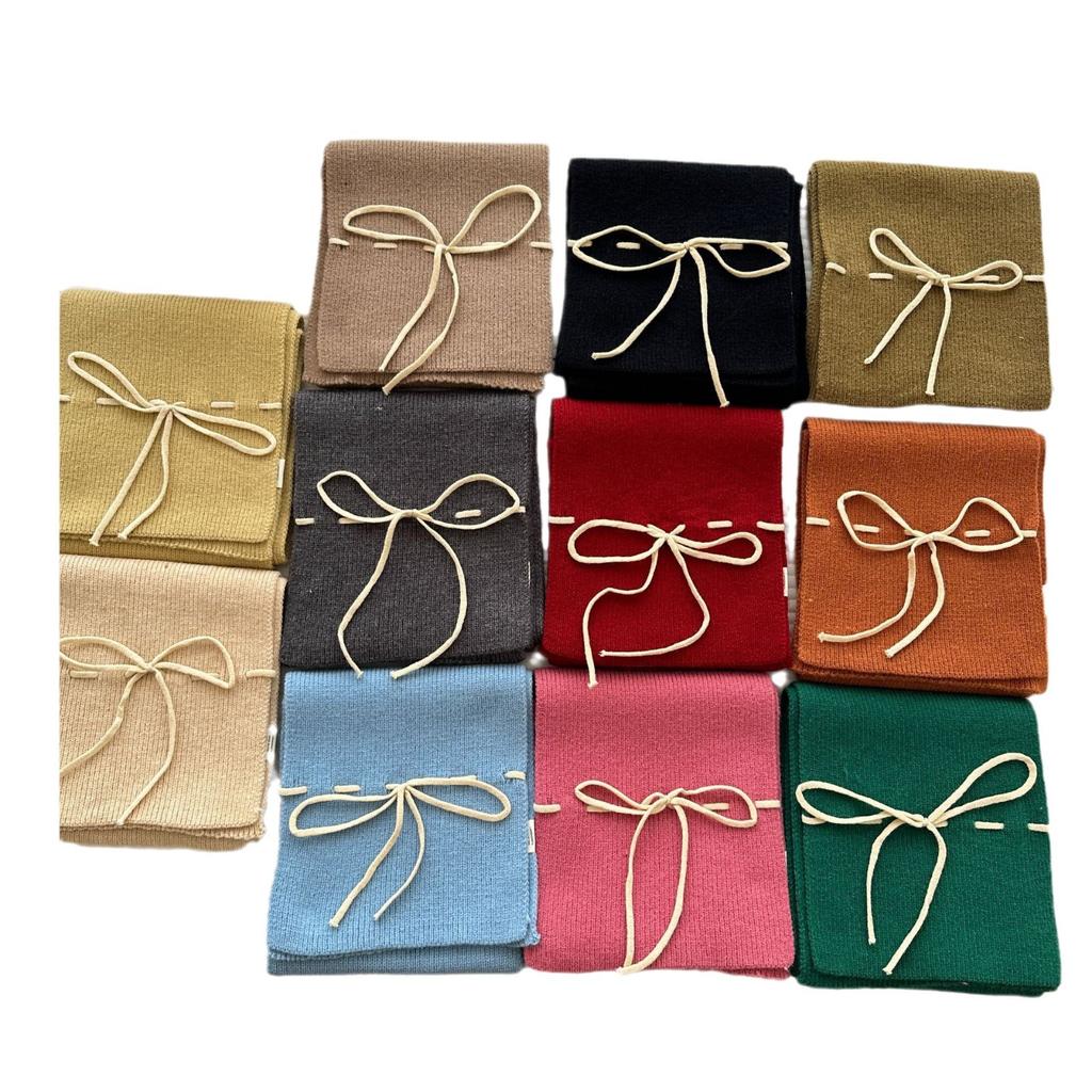 Écharpe Tricotée à Nœud Papillon pour Femmes Automne et Hiver Chaude et Douce Écharpe Tricotée