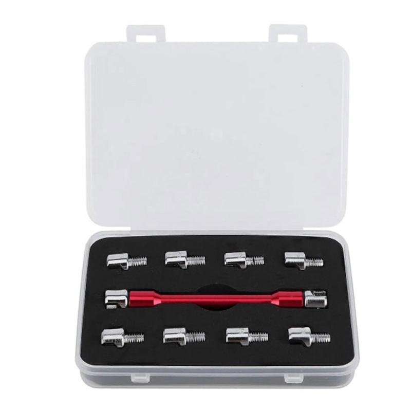 Professional Motorcycle Spoke Wrench Set for Adjusting Spokes from 5.0mm to 6.8mm Metal Construction with Storage Case