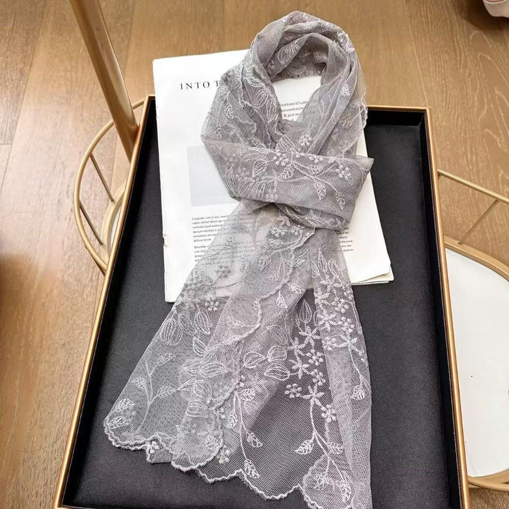 Lightweight Sunscreen Shawl Breathable Mesh Silk Scarf Elegant Lace Scarf Spring