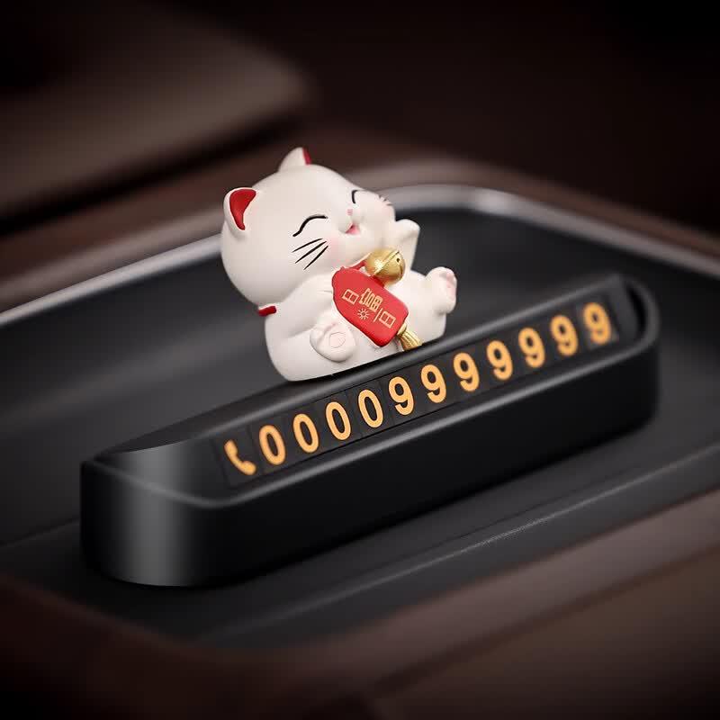 Digalun Lucky Cat Temporary Parking Number Plate