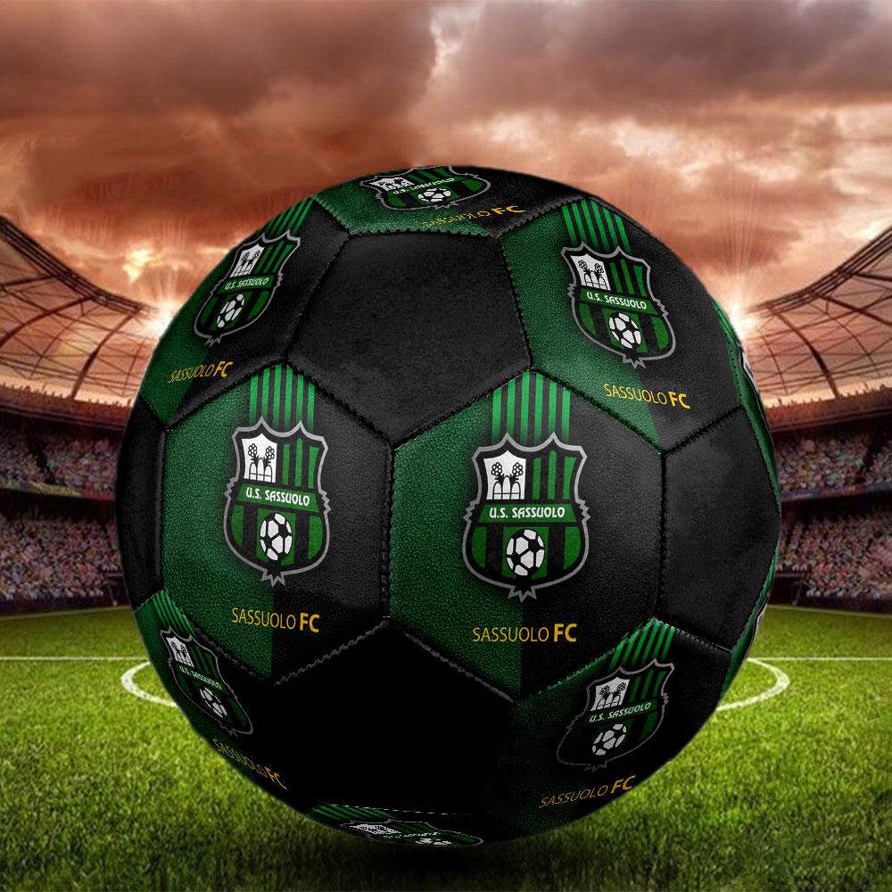 Sassuolo FC Size 5 Soccer Ball, Machine-Stitched PVC, Durable & High Bounce, All Ages Fit, Fan Merchandise, Matches & Outdoor Use.