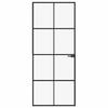 VidaXL Interior Door Black 83x201.5 Cm Tempered Glass Thin Aluminum 153663