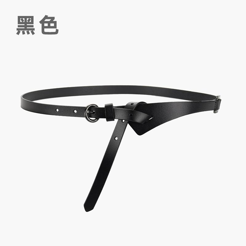 Women'S Leather Belt Retro Pin Buckle Belt Women'S Cowhide Fine Belt Women'S Decorative Dress