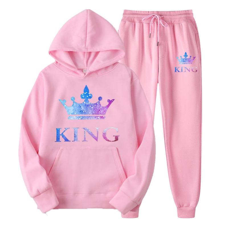 Pár mikin s kapucí set pánské dámské ležérní volné s dlouhým rukávem sportovní oblečení fleecová bunda tepláky trička s krátkým rukávem (pánské)