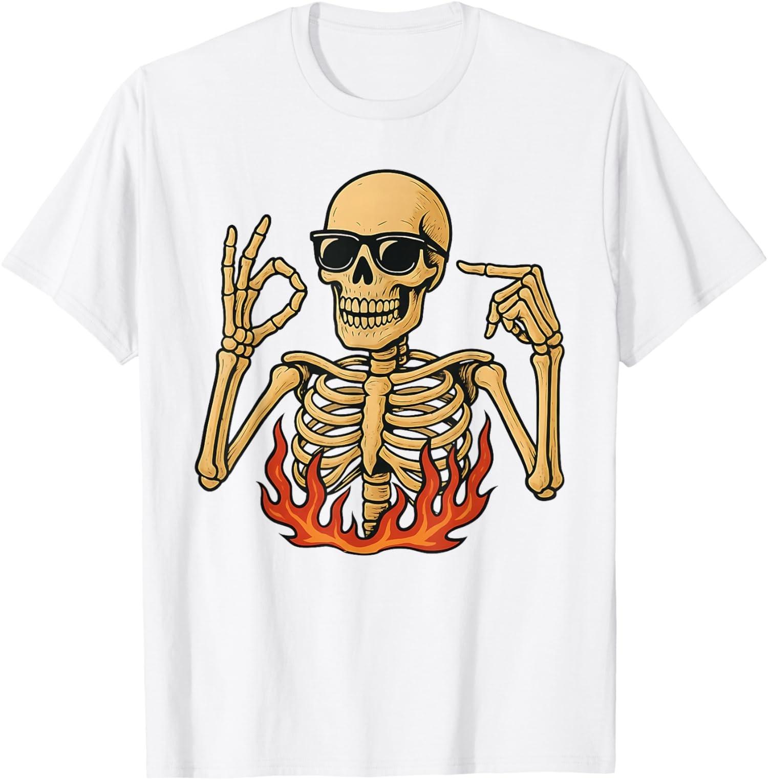 Design Halloween Meme Funny Skeleton Slang Funny Unisex T-Shirt S