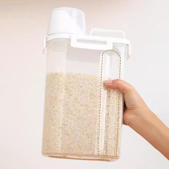 Grain Can Ergonomic Handle Measuring Cup Design Storage Container with Lid