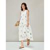 INMAN Women's Resort Embroidered Sleeveless Dress