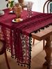 Red Christma Tablecloth Kitchen Vintage Diamond Tablecloths for Rectangle Tables or Party Banquet Dining Wedding Decorations