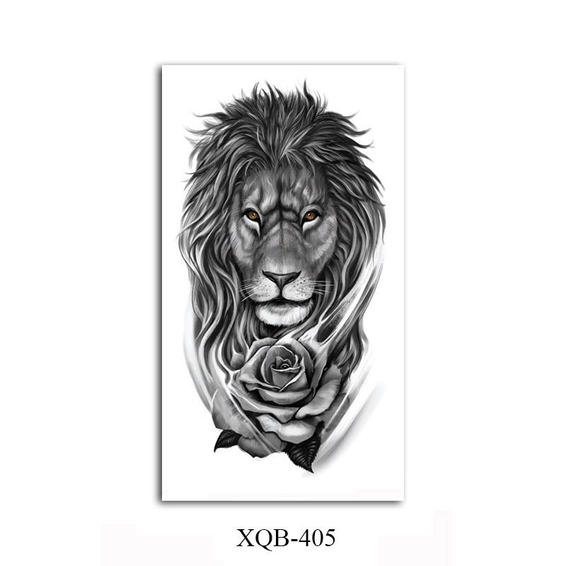 Vodotělná dočasná tetování pro muže ženy zvíře lev tygr medvěd tetovací nálepky vlk koruna body art paže falešné tetování