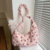 Niche design bag women's 2025 summer new corduroy strawberry printing high value single shoulder underarm dumpling bag