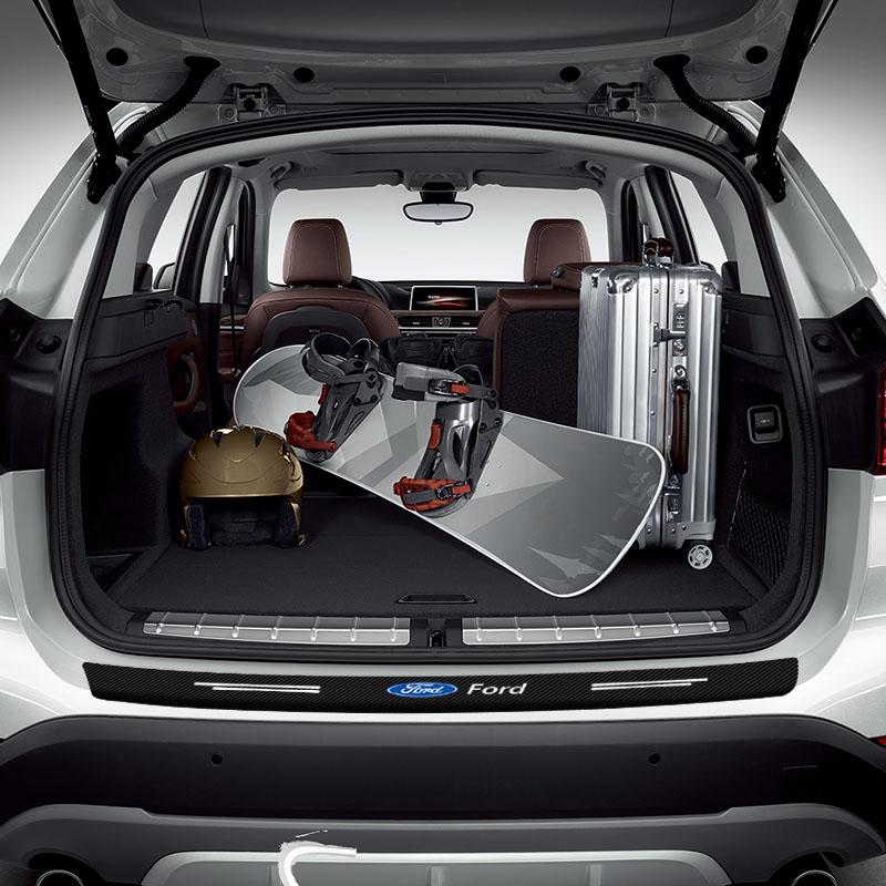 Carbon Fiber Car Trunk Rear Bumper 3D Sticker Guard Plate Protector For Ford Focus Mk2 Mk3 Fiesta Ranger Mondeo S-MAX Kuga Mustang Auto Goods