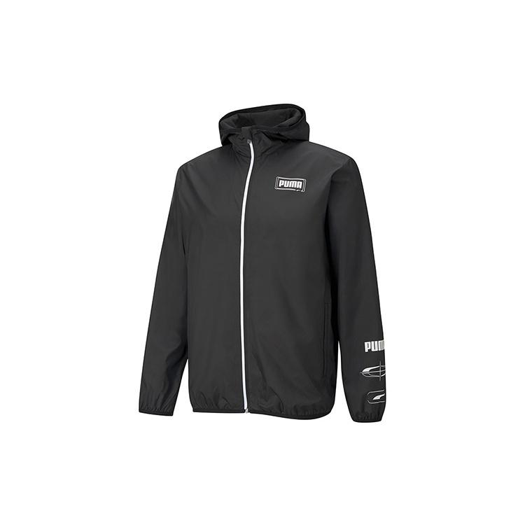PUMA Essentials Rebel Windbreaker Jacket Black White Men s 588784-01 S