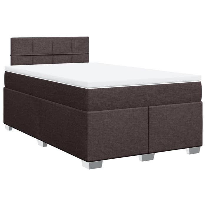 VidaXL Sommier à lattes de lit et matelas marron foncé 120x190cm tissu 3285830